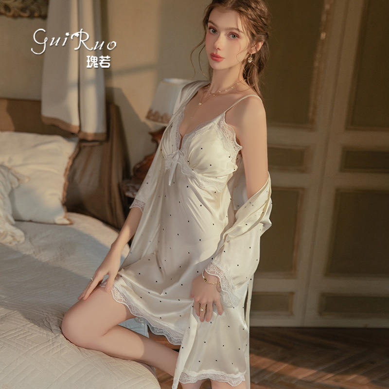 Robe Silk Women - versi gaun tidur satin es manis