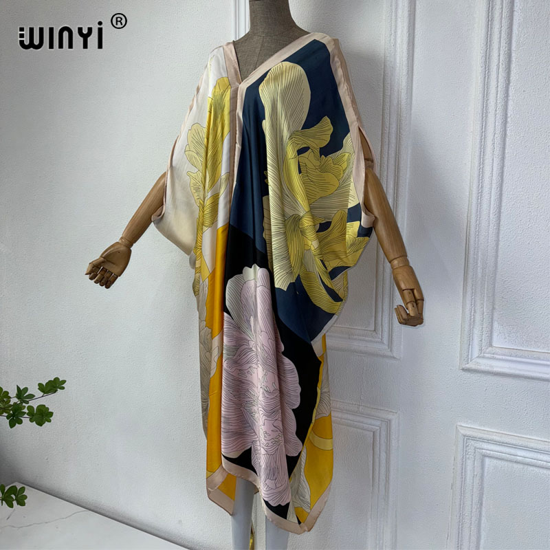 WINYI Musim Panas Afrika V-nec - Robe Silk Women ulasan dan harga