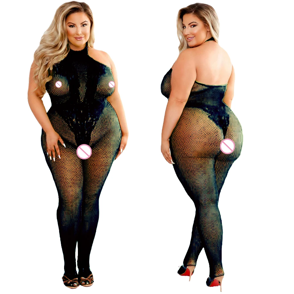 Bodysuit panas ukuran Plus 202 - Bodystocking Fishnet ulasan dan harga